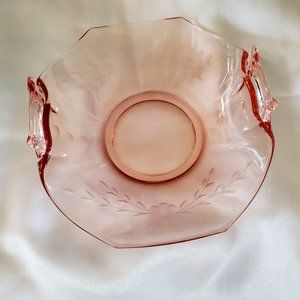 Vintage Pink Glass Bon Bon Dish